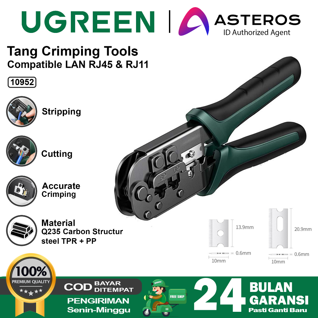 Jual UGREEN Tang Crimping Tool RJ45 RJ11 Lan Network Cable 6P 8P Alat ...