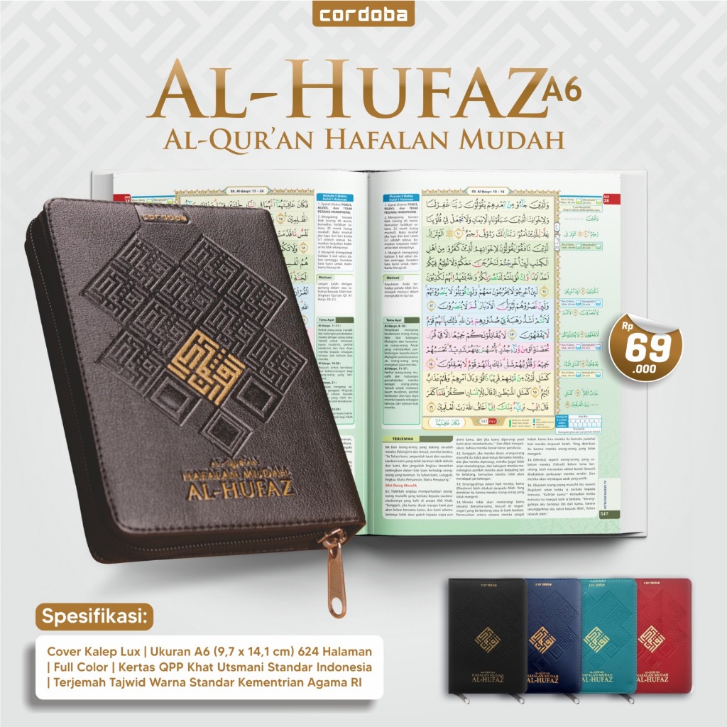 Jual Alquran Hafalan Al Hufaz A Saku Kalep Resleting Terjemah Tajwid Warna Al Quran Hafalan