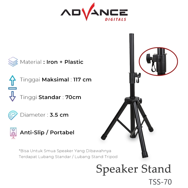 Jual Advance Tss Stand Speaker Aktif Premium Bahan Besi Tinggi Cm Tripod Speaker