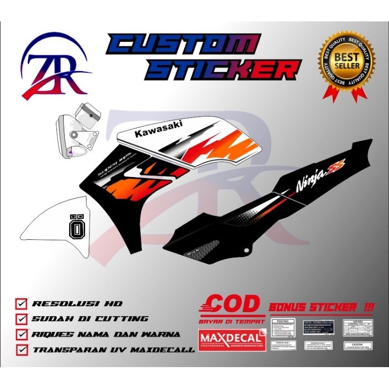 Jual Sticker striping kawasaki ninja ss custom gradasi transparan UV ...