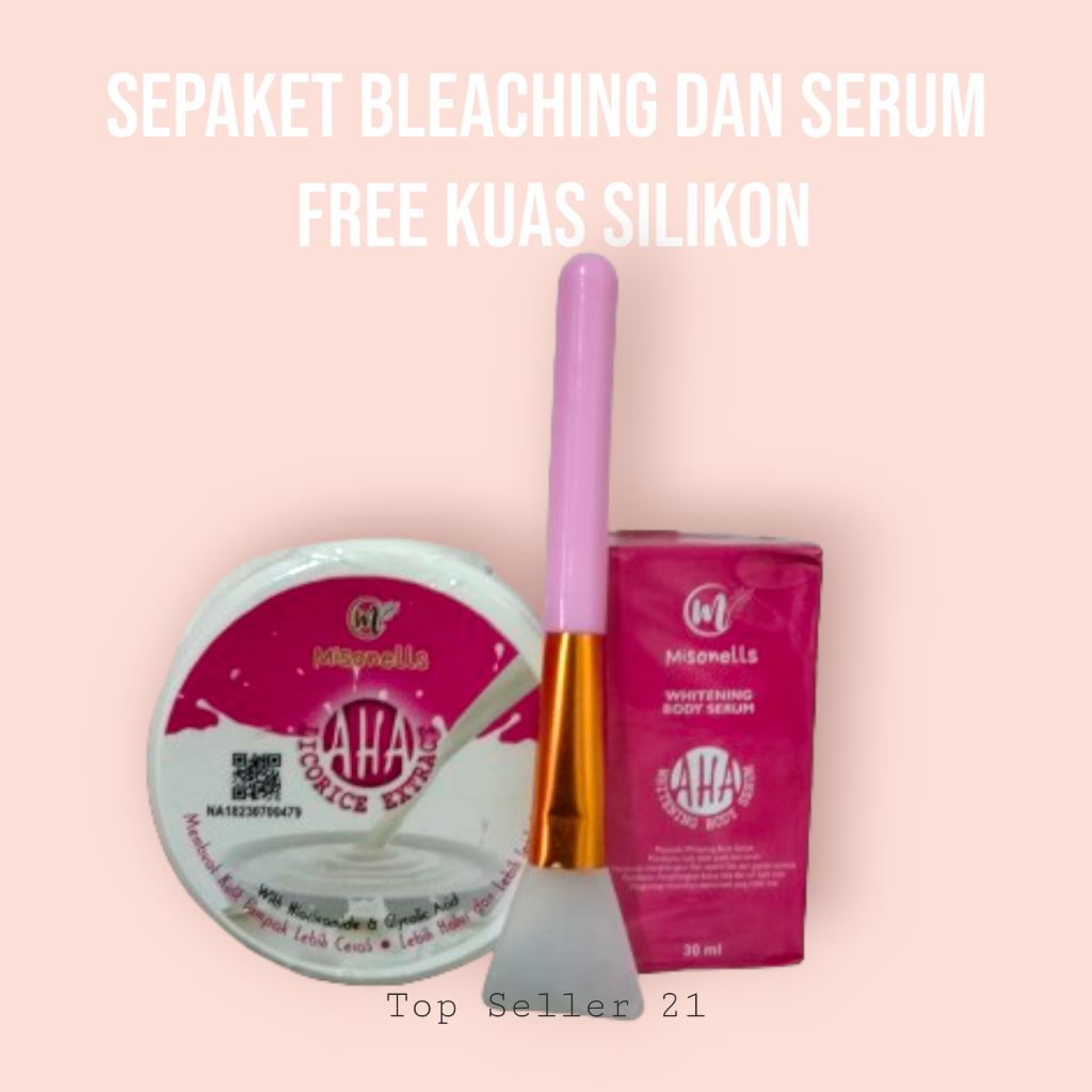 Jual Free Kuas Silikonbundling Bleaching Dan Serum Aha Whitening Booster Pemutih Badan 2121