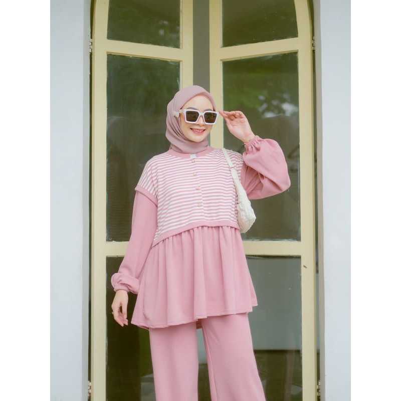 Jual NEW MODEL - One Set Knit premium/One set knit dengan motif elegan ...