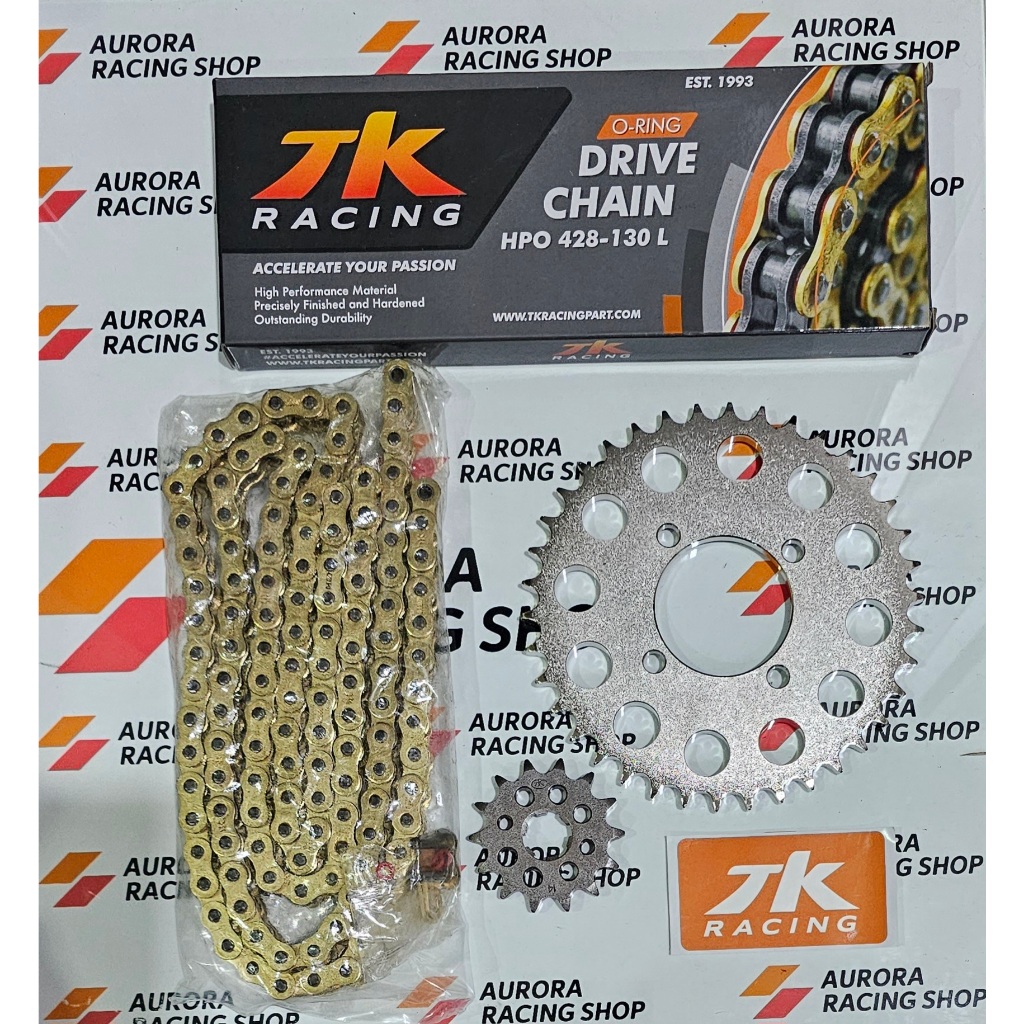 Jual GEAR SET TK HONDA CS1 & RANTAI TK ORING 428 HPO GOLD Shopee Indonesia