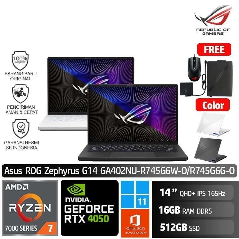 Jual ASUS Zephyrus G14 GA402NU R745G6G-O Ryzen 7-7735HS 16G 512GB ...