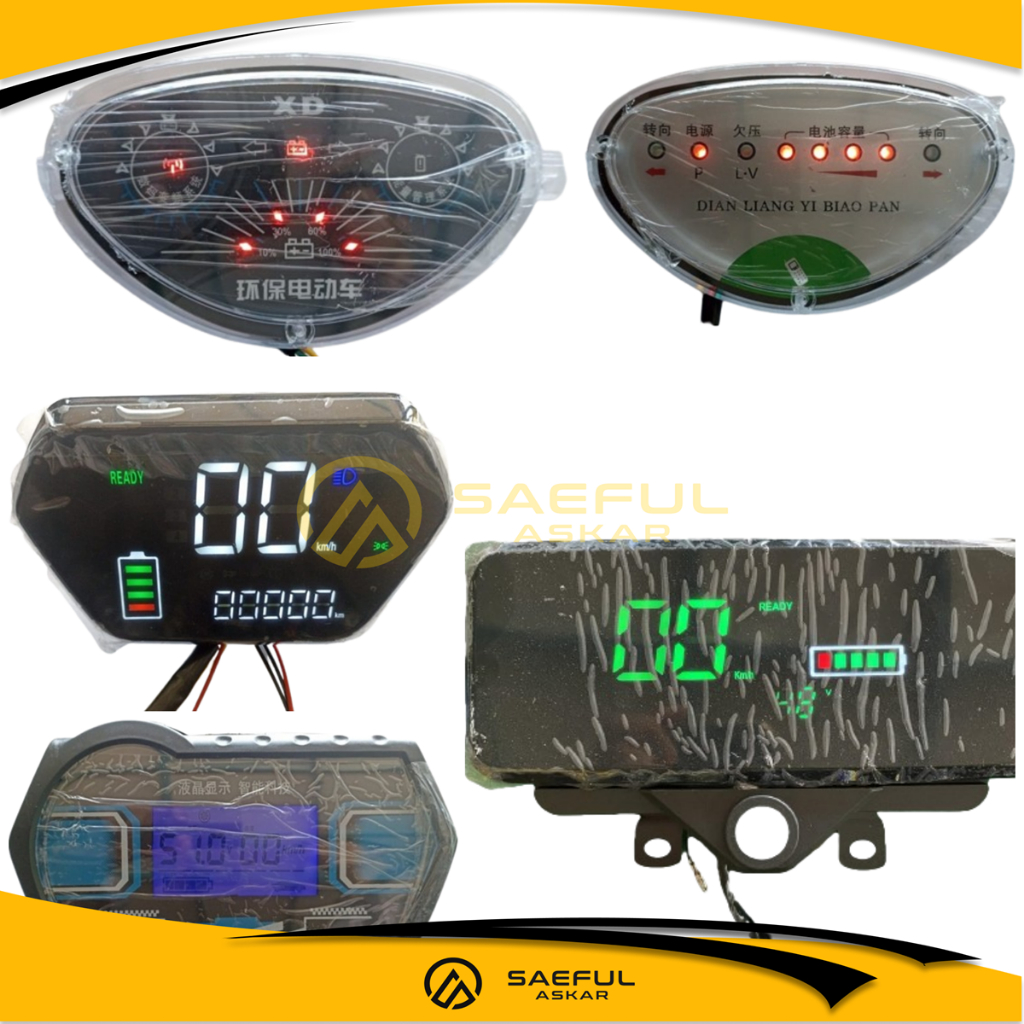 Jual Display Indikator Speedometer Sepeda Listrik Motor Listrik 48v 60v