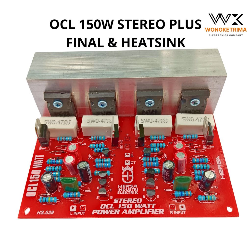 Jual Kit power amplifier ocl 150 watt stereo plus final dan heatsink