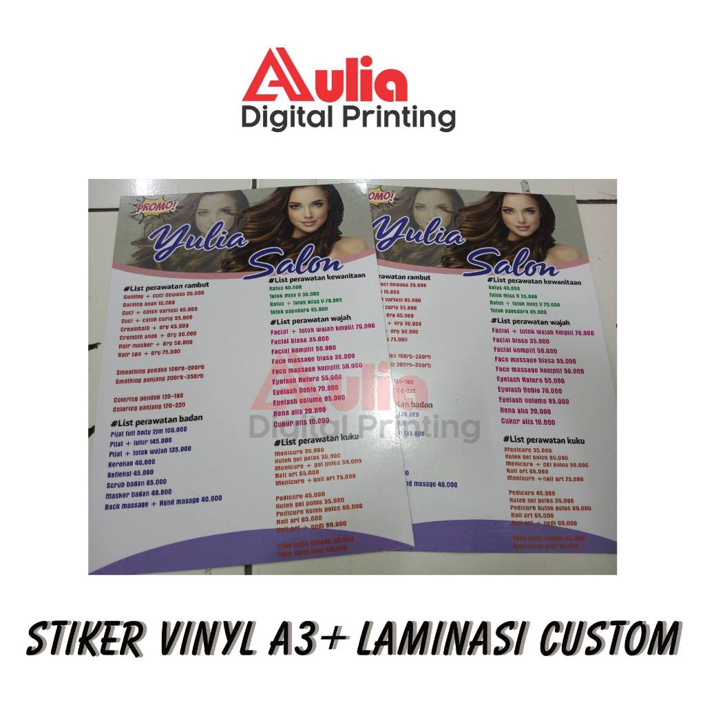 Jual Stiker Vinyl A3 Laminasi Custom Sticker Vynil Custom Lembaran