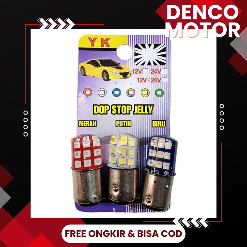 Jual Lampu Dop Stop Led 18 mata rem belakang Putih merah biru Universal ...