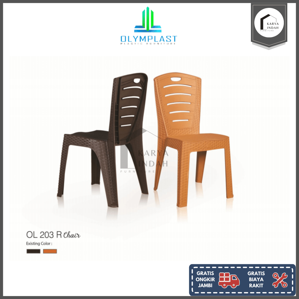 Jual Kursi Plastik Olymplast Ol 203 R Chair Bangku Makan Motif Rotan