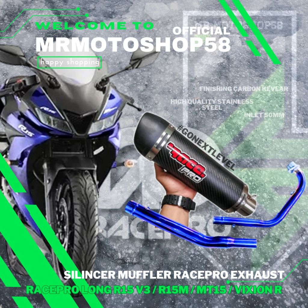 Jual ORIGINAL KNALPOT R15 R25 CB150 VIXION MT15 CB150 RACEPRO LONG ...