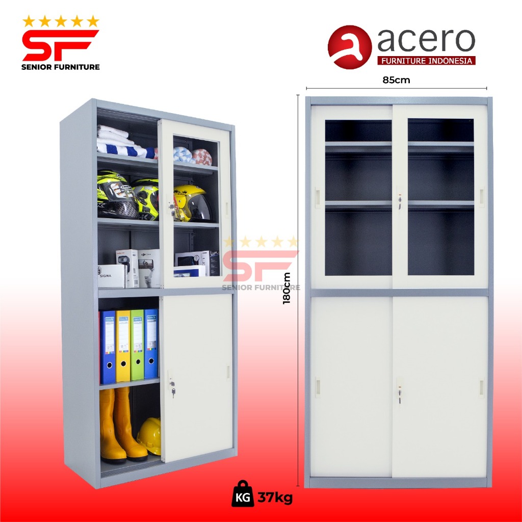 Jual Lemari Kabinet Arsip Besi Pintu Kombinasi Sliding Acero Aa Sl Shopee Indonesia