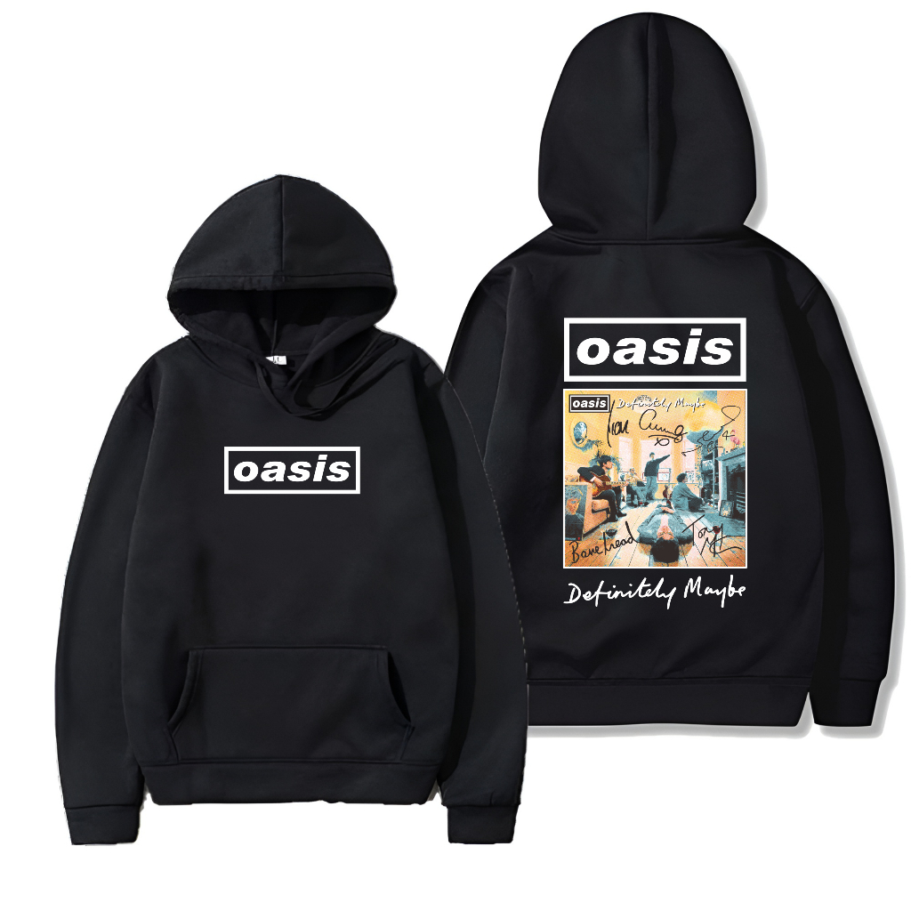 Medium clothing Sweater Pullover Hoodie Oasis Definity Maybe Hitam