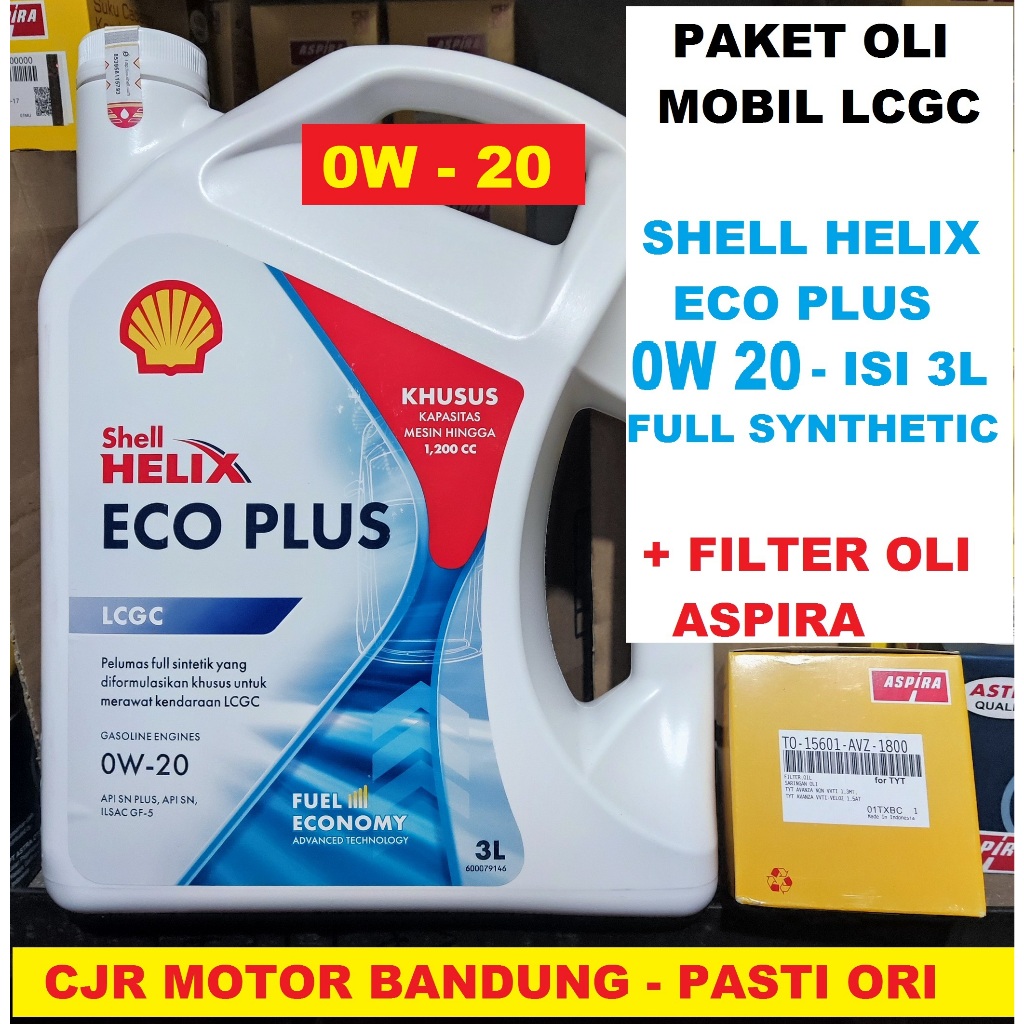 Jual Paket ganti oli Shell Helix ECO 0w 20 oli mobil ayla agya calya ...