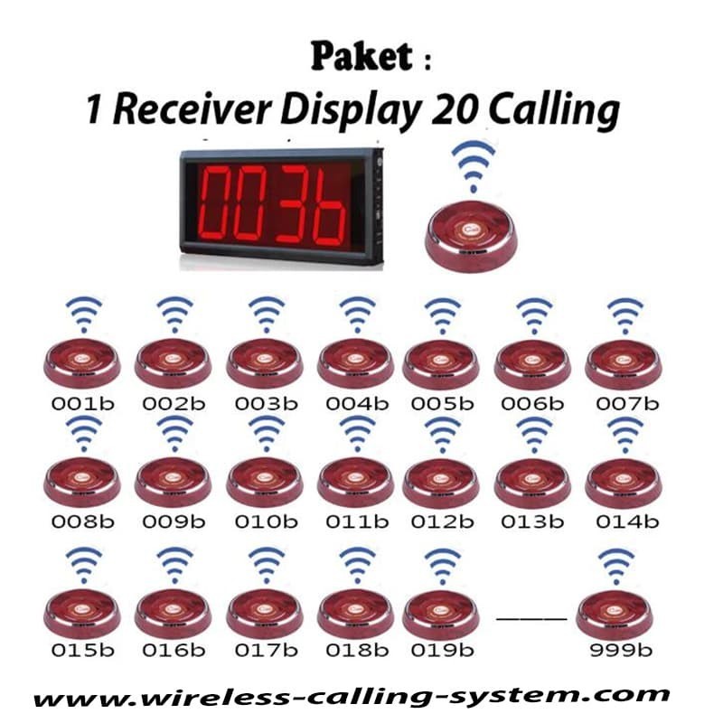 Jual Wireless Calling System ( Paket 1 Receiver Display + 20 Calling ...