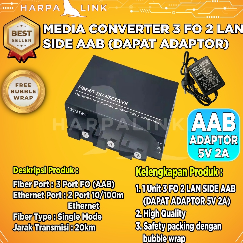 Jual ART G44U Media Converter 3 FO 2 LAN 3 SC 2 RJ45 11 Mbps Full Body ...
