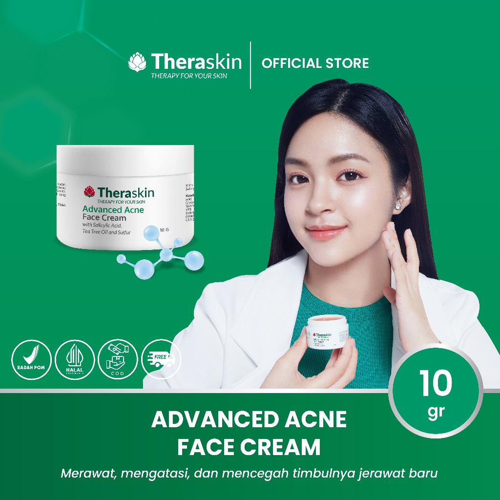 Jual Theraskin Advanced Acne Face Cream Krim antiacne BPOM HALAL