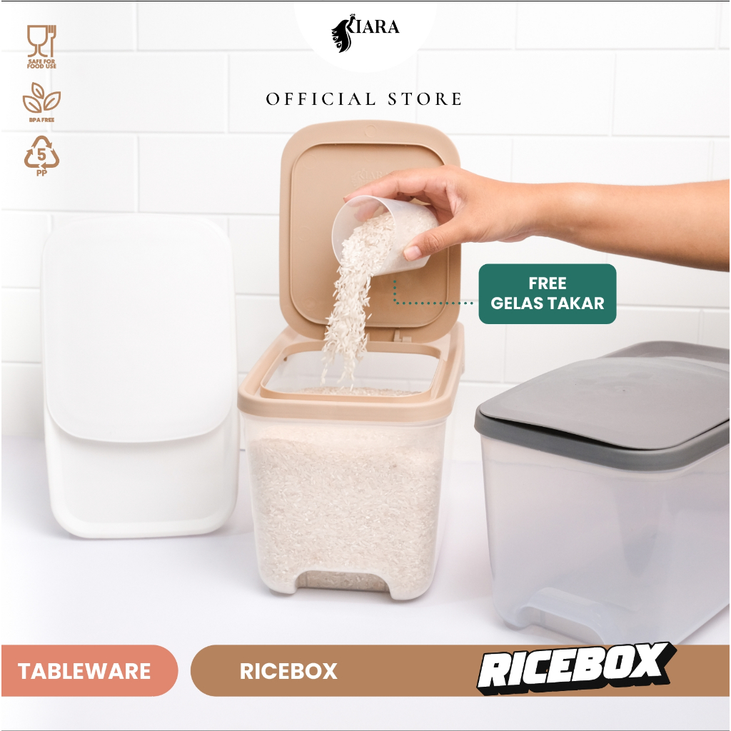 Jual KIARA HOUSEWARE Rice Box 5KG & 10 KG Tempat Beras Penyimpanan
