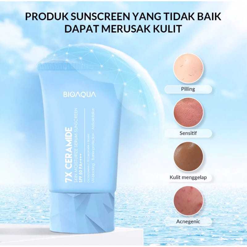 Jual Bioaqua 7x Ceramide Serum Sunscreen Spf 50pa Shopee Indonesia 6019