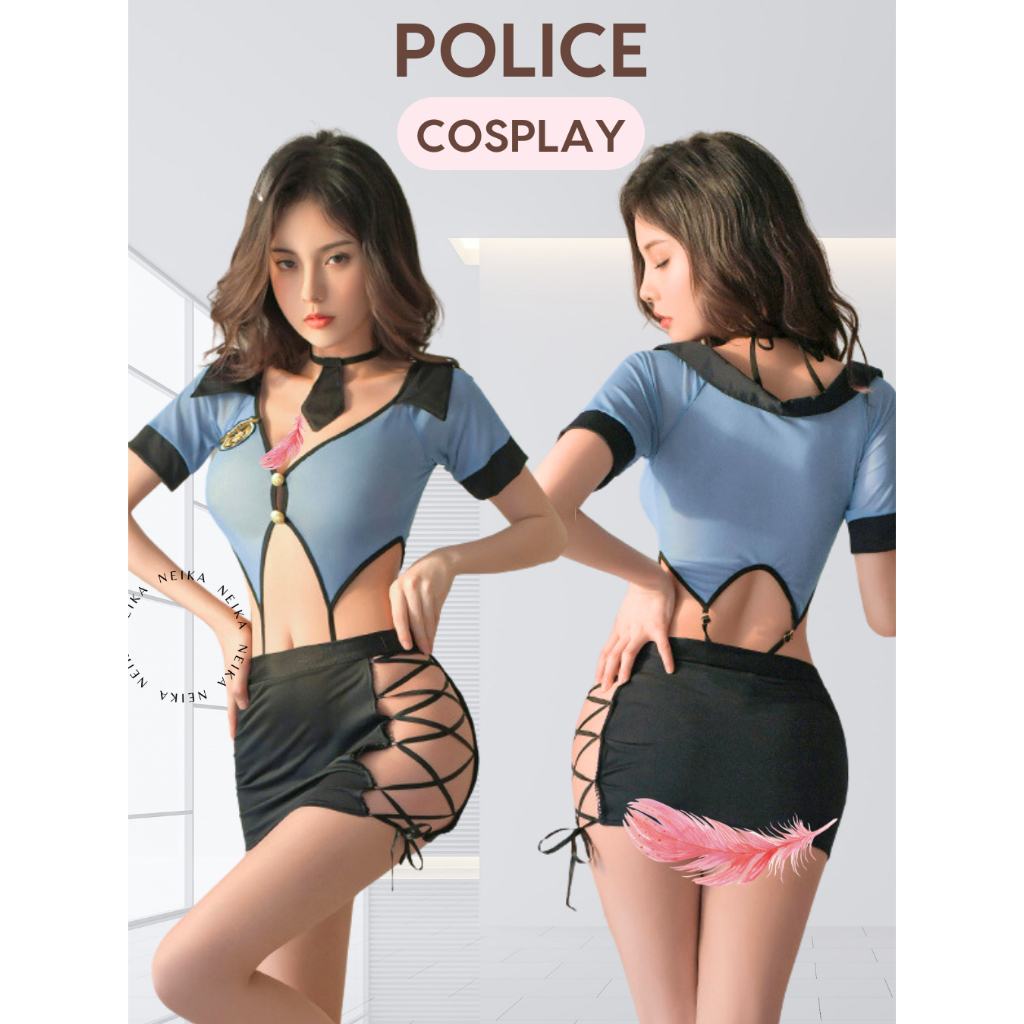 Jual Lingerie Cosplay Polwan Polisi Wanita Police Sexy Costume Kostum