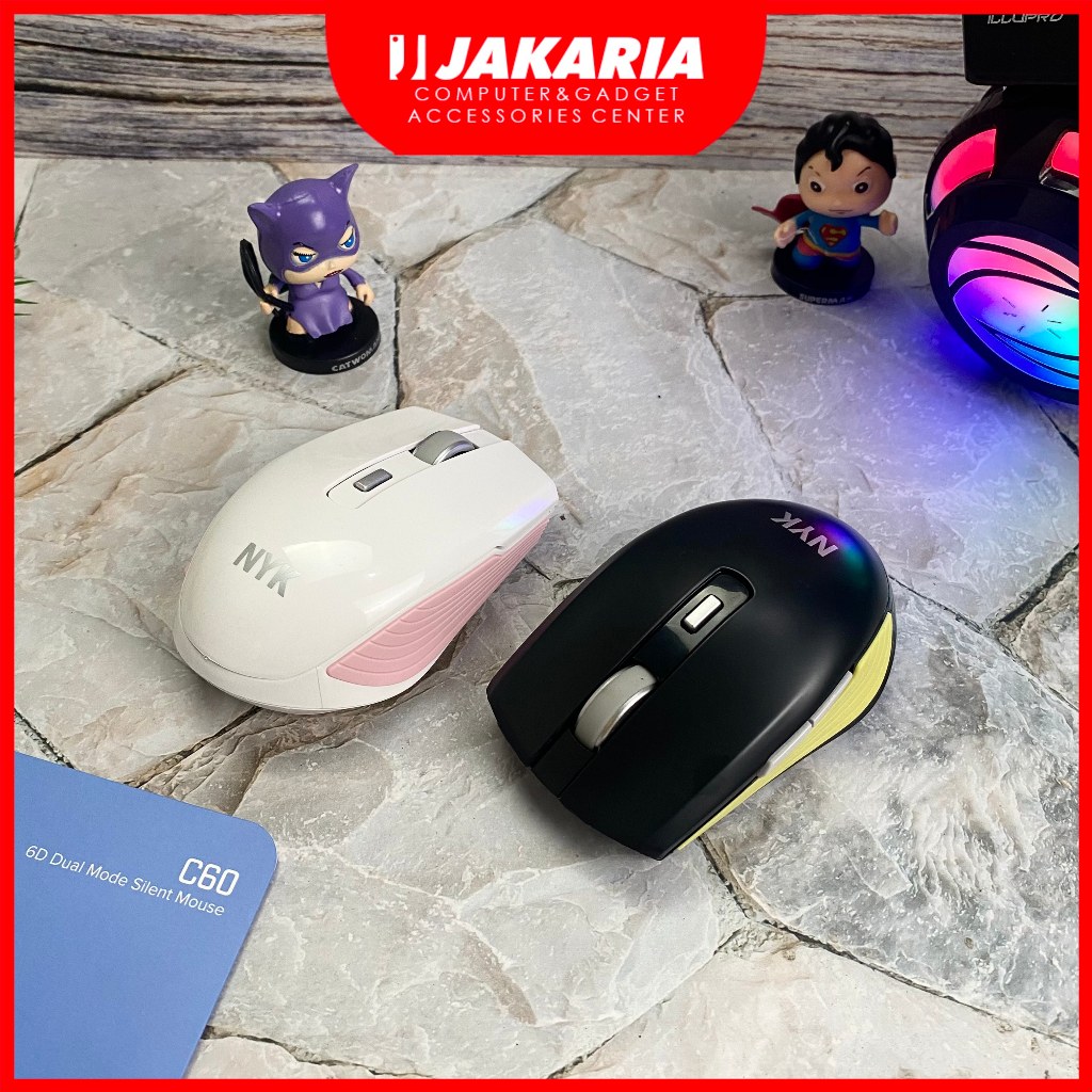 Jual Mouse Wireless Dual Connection Silent NYK Wireless Bluetooth Mouse ...