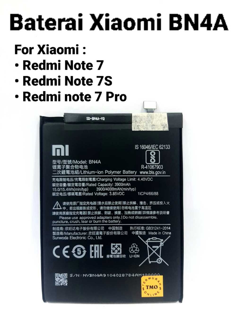 Jual Baterai /Battery Xiaomi BN4A For Xiaomi Redmi Note 7/ Note 7S ...