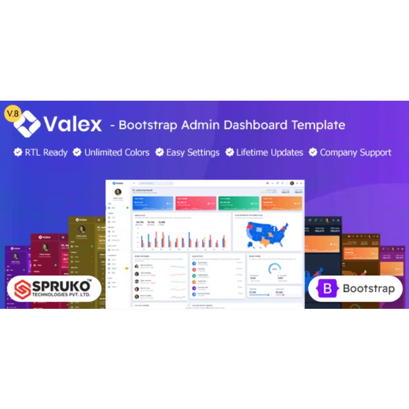 Jual Bootstrap 5 Valex v8.0 Premium Admin Dashboard HTML Template