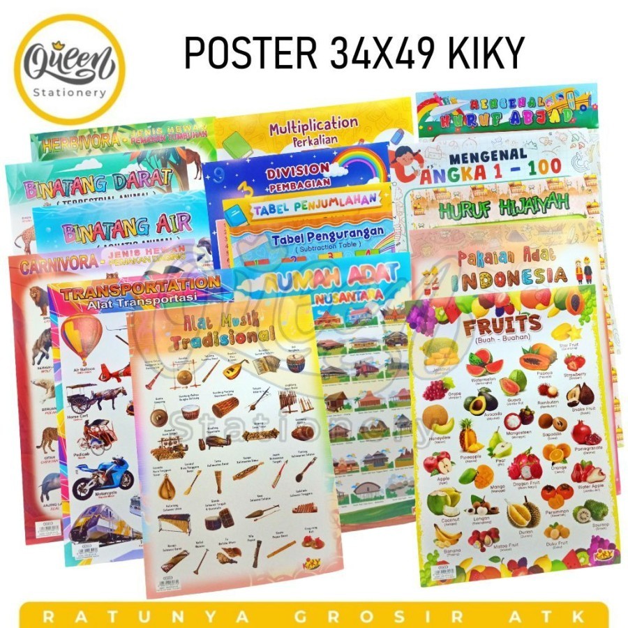 Jual BELAJAR ANAK 34X49 KIKY / POSTER BELAJAR / POSTER EDUKASI | Shopee ...