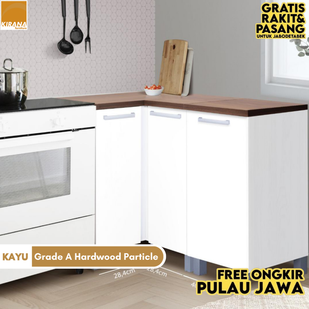 KIRANA Indiana - Kitchen Set Bawah Rak Dapur Kayu Modern Minimalis