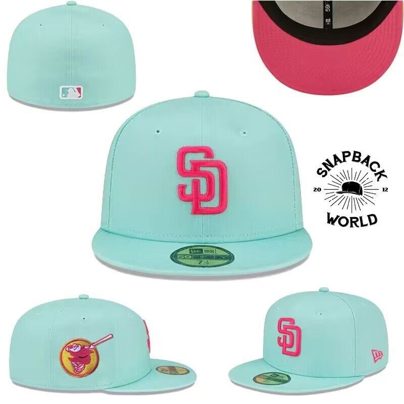 Jual San Diego Padres Turquoise Fitted Cap hats topi | Shopee Indonesia
