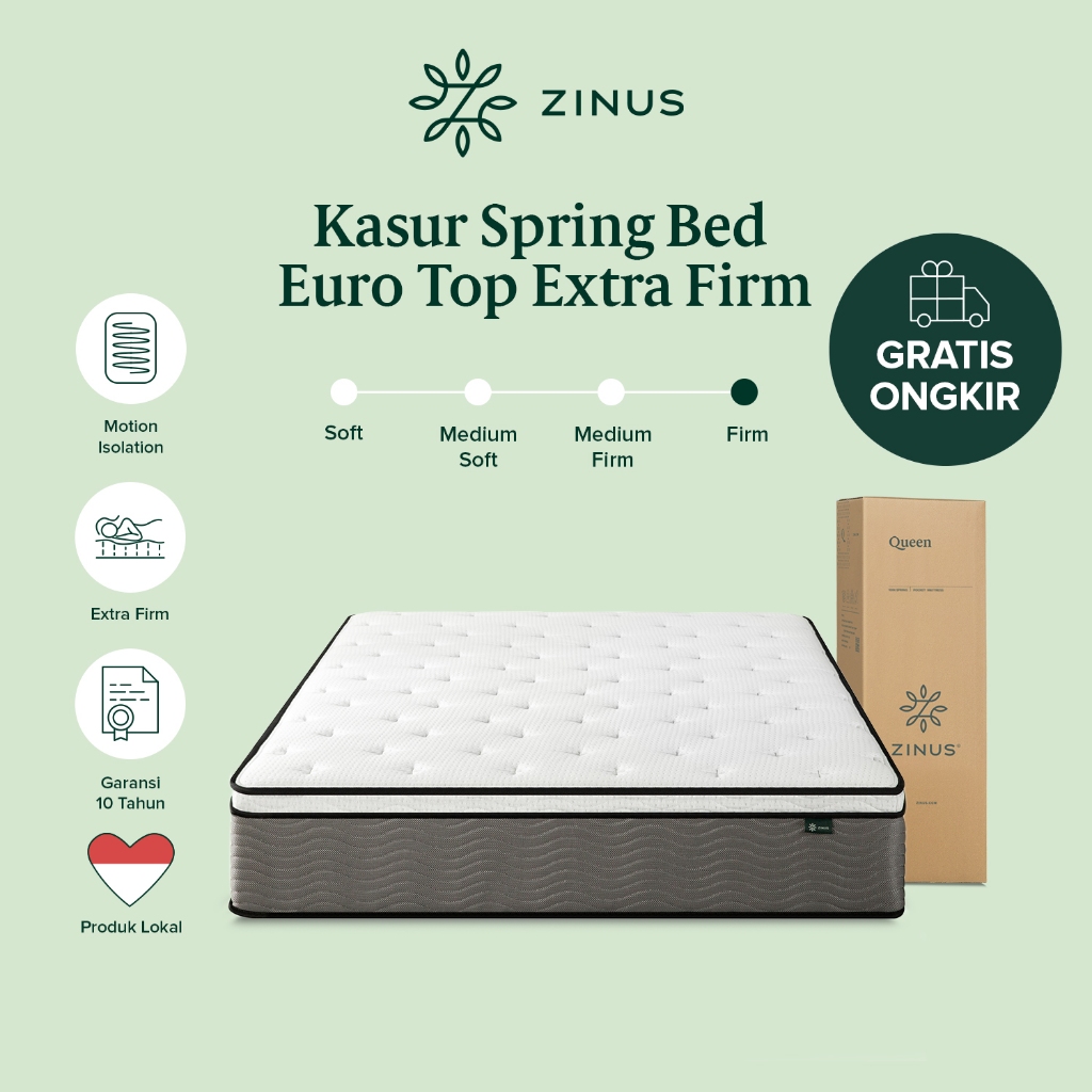 Jual Spring Bed Kasur Zinus Plush Top Mattress In a Box GRATIS ONGKIR