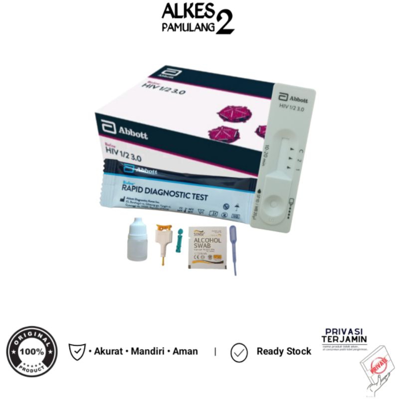 Jual Alat Tes HIV 1/2 Abbott Bioline One Step HIV Test Lengkap Akurat