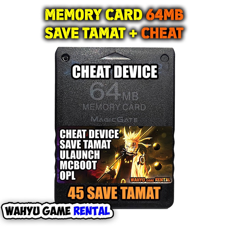 Jual Ready stock Memory Card PS2 64MB Save Tamat Cheat Device CBP