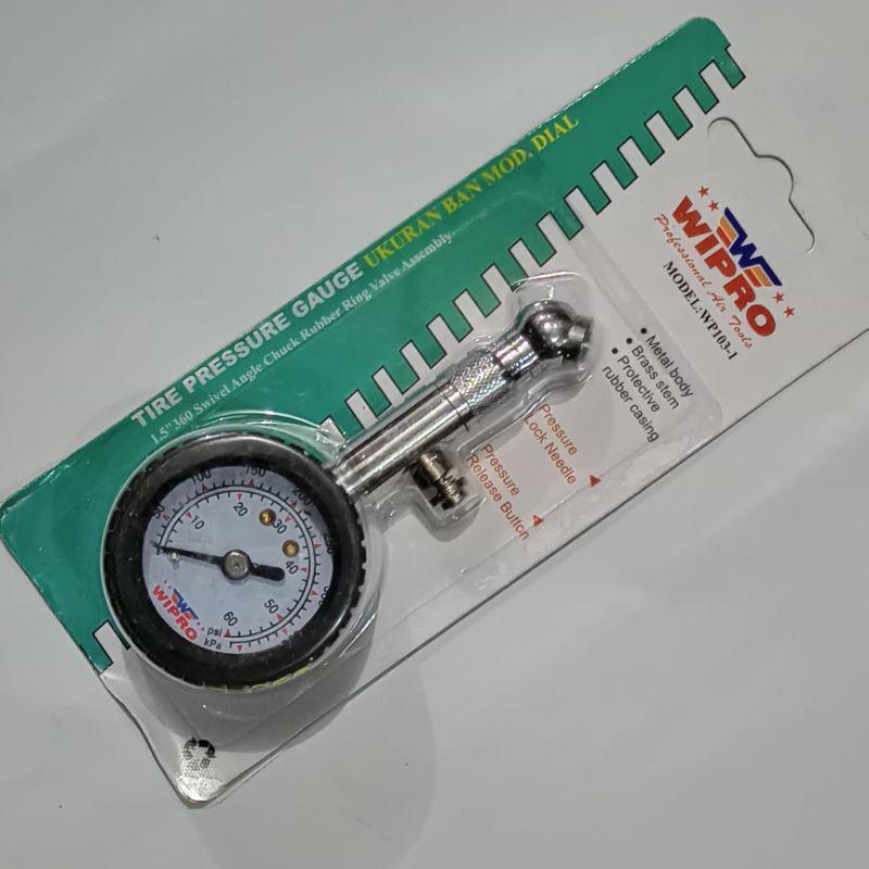 Jual Wipro Dial Tire Pressure Gauge Wp103 1 Alat Ukuran Ban Mobil Pengukur Tekanan Angin Ban 7124