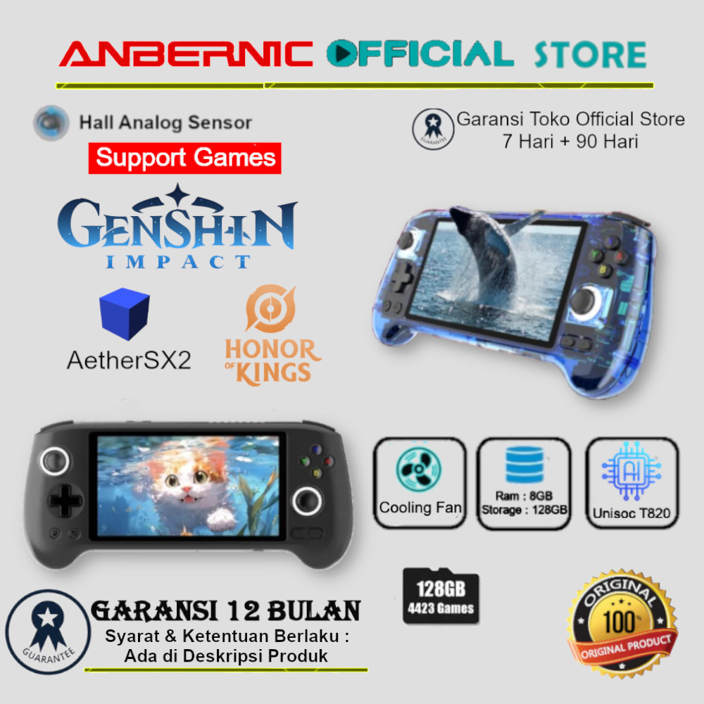 Jual ANBERNIC RG556 Retro Handheld Game Console Android OS Hall Effect ...