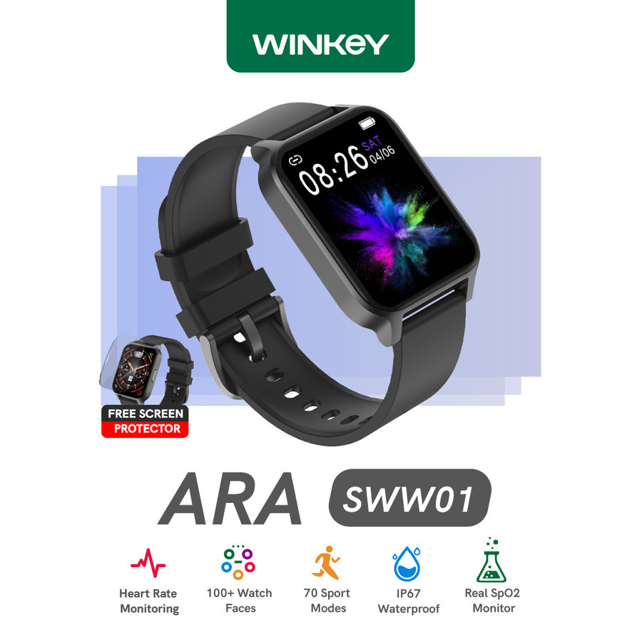 Jual Winkey Smartwatch Fitnes Tracker 100+ Sport Long Battery Life