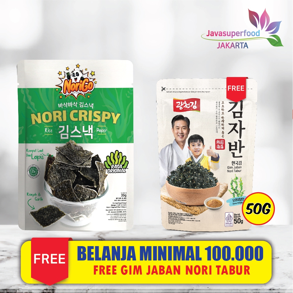 Jual Norigo Nori Crispy Seaweed Snack 20g Rumput Laut Halal Shopee