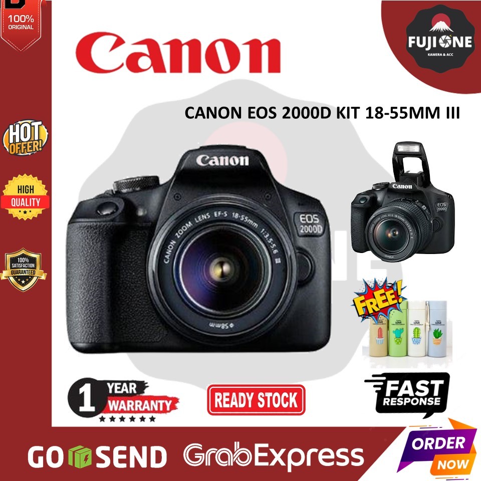 Jual CANON EOS 2000D KIT 18-55MM III | Shopee Indonesia