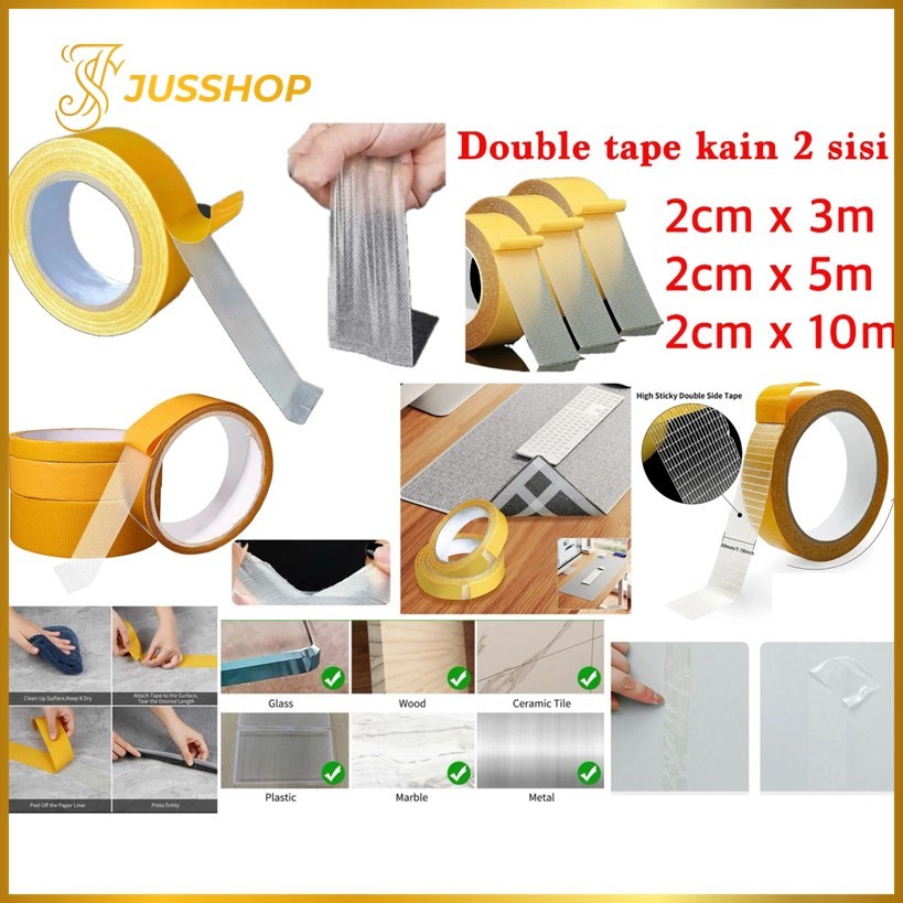 Jual Double Tape Kain 2 Sisi Lakban Solatip Double Tape Kain Kuning 2 ...