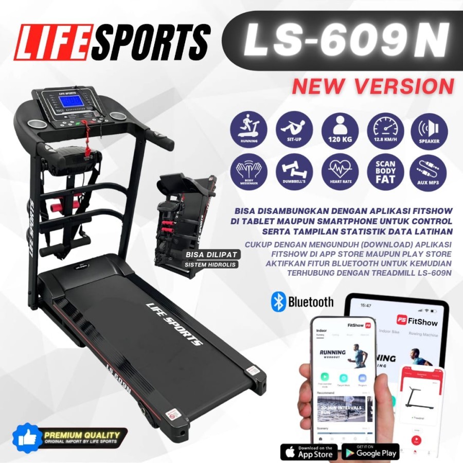 Jual LIFESPORTS New Alat Olahraga Fitness Gym Treadmill Elektrik