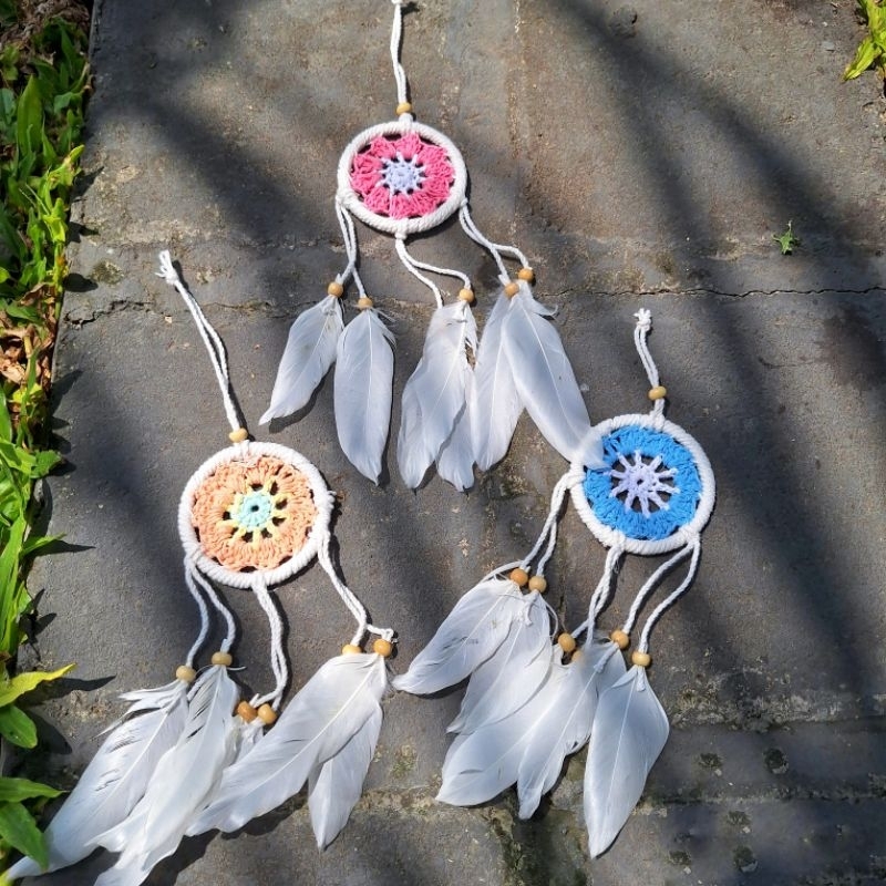 Jual Gantungan Dreamcatcher Small Hiasan Mobil dan Gantungan Tas Lucu