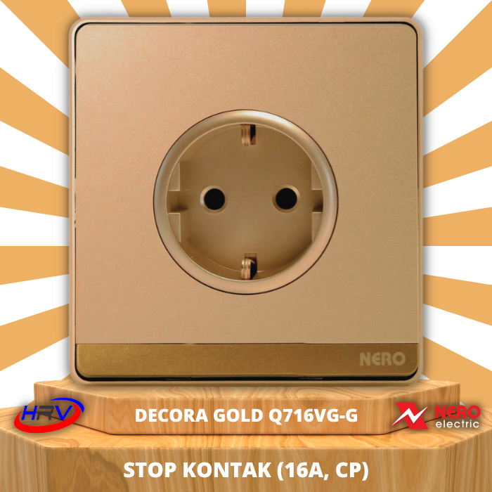 Jual NERO Decora Q716VG-GOLD Stop Kontak Schuko (CP) | Shopee Indonesia