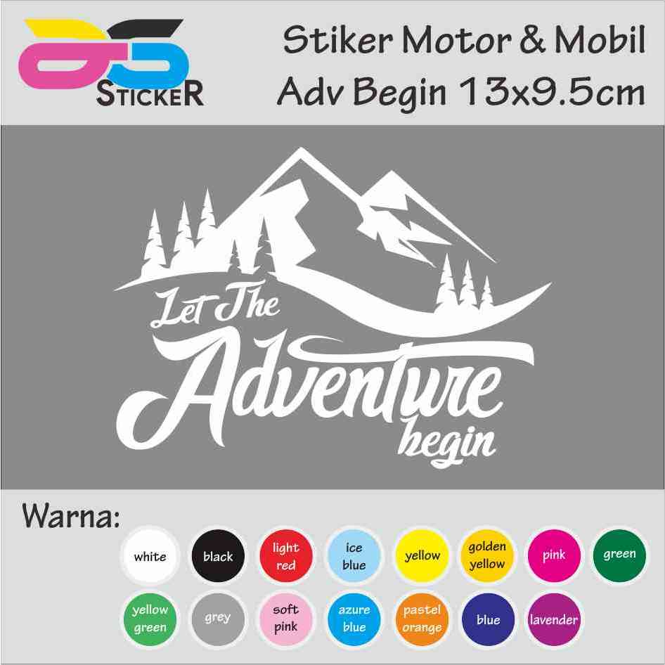 Jual Cutting Sticker - Stiker Adventure Begin 13x9.5cm | Shopee Indonesia