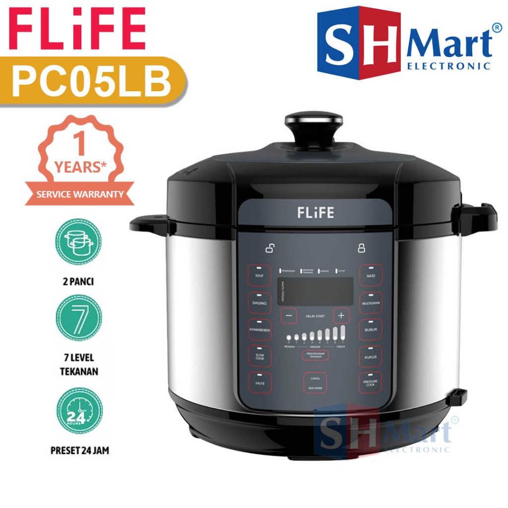 Jual PRESSURE COOKER ELECTRIC FLIFE KAPASITAS 5 LITER PANCI PRESTO