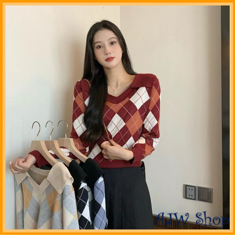 Jual Ajw Atasan Wanita Korean Style Crop Knit Import Xcx Atasan