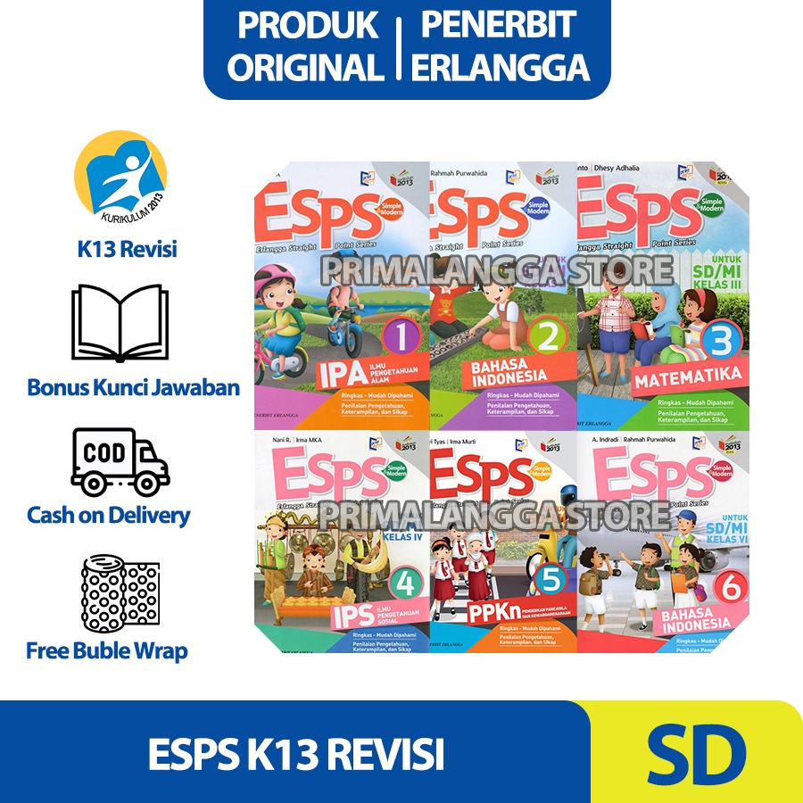 Jual BUKU ESPS SD KURIKULUM 2013 REVISI KELAS 1 2 3 4 5 6 PENERBIT ...