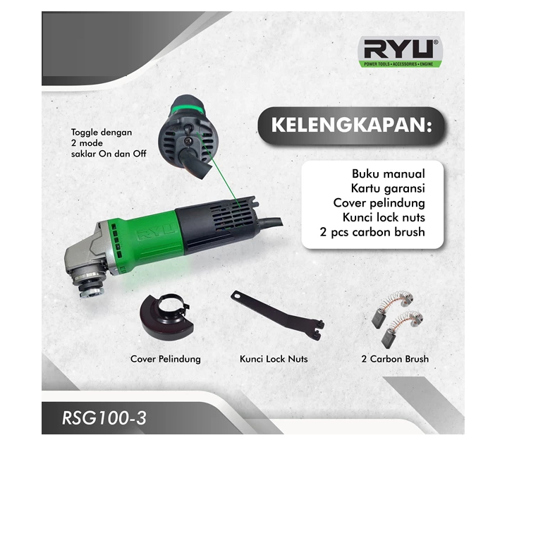 Jual RYU Mesin Gerinda Tangan RYU TEKIRO Angle Grinder Grinda Ryu RSG ...