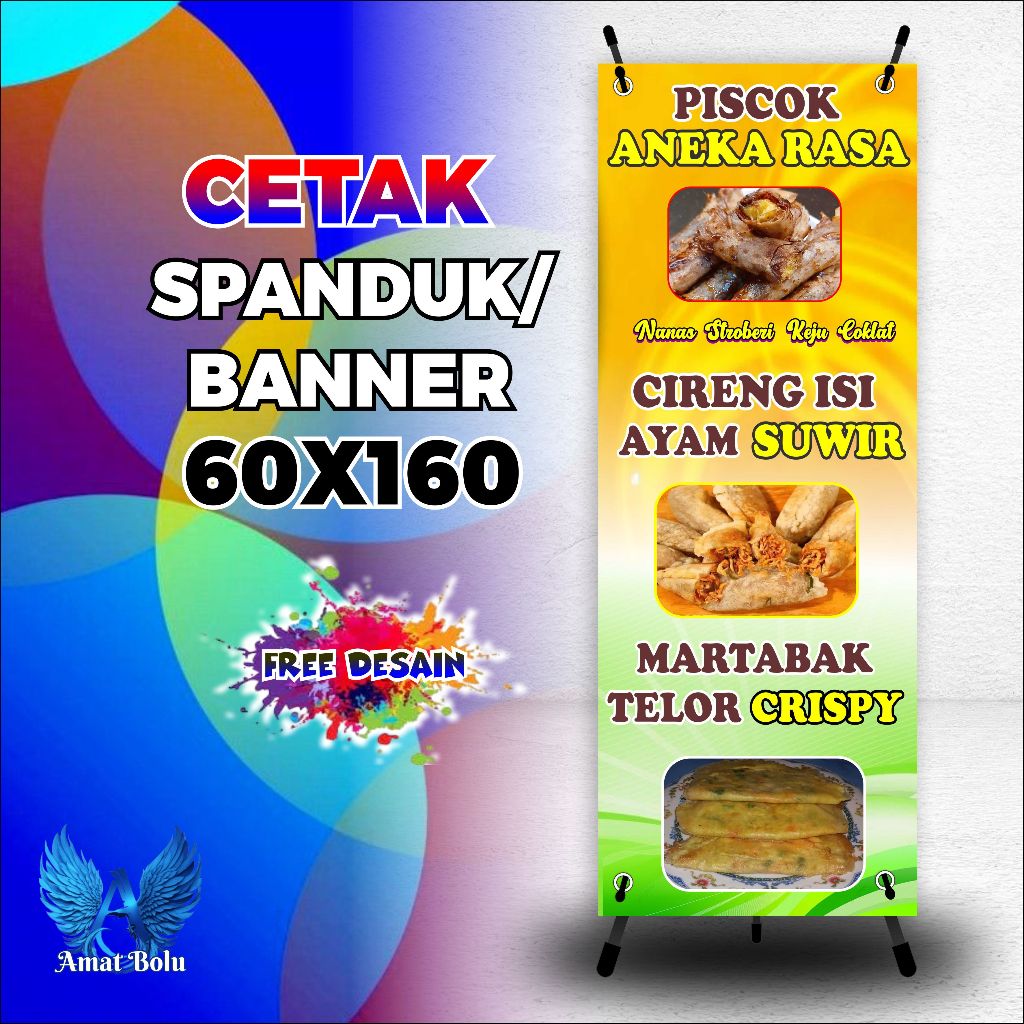 Jual Cetak Banner Cetak Spanduk Piscok And Cireng Isi Ukuran 60x160 Bisa