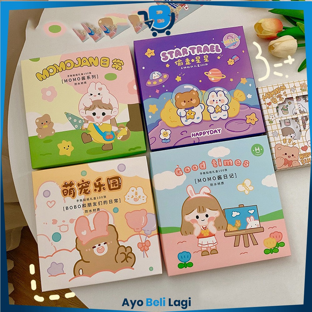 Jual Stiker 2D Isi 100pcs Sticker Aesthetic Karakter Tumblr Botol ...