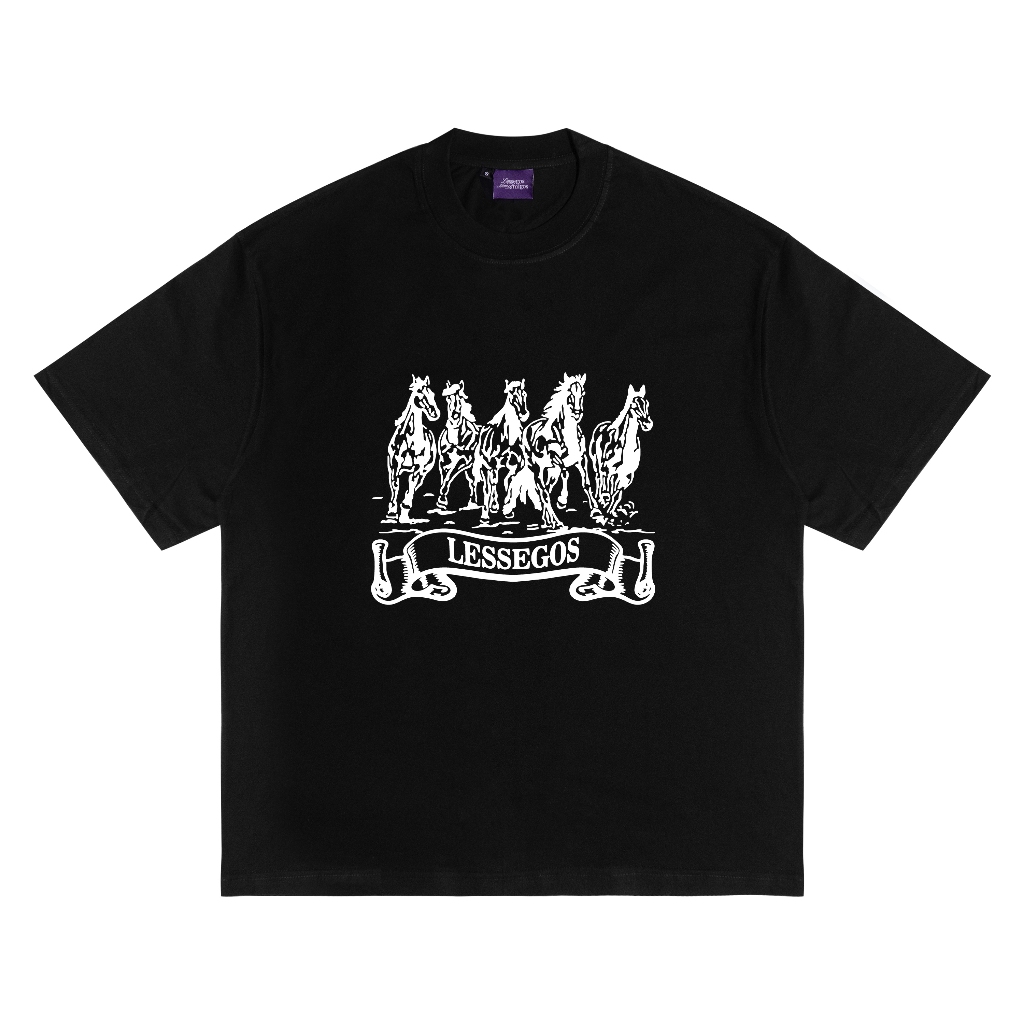 Jual Lessegos Tshirt Oversize Hitam Super Horse | Shopee Indonesia