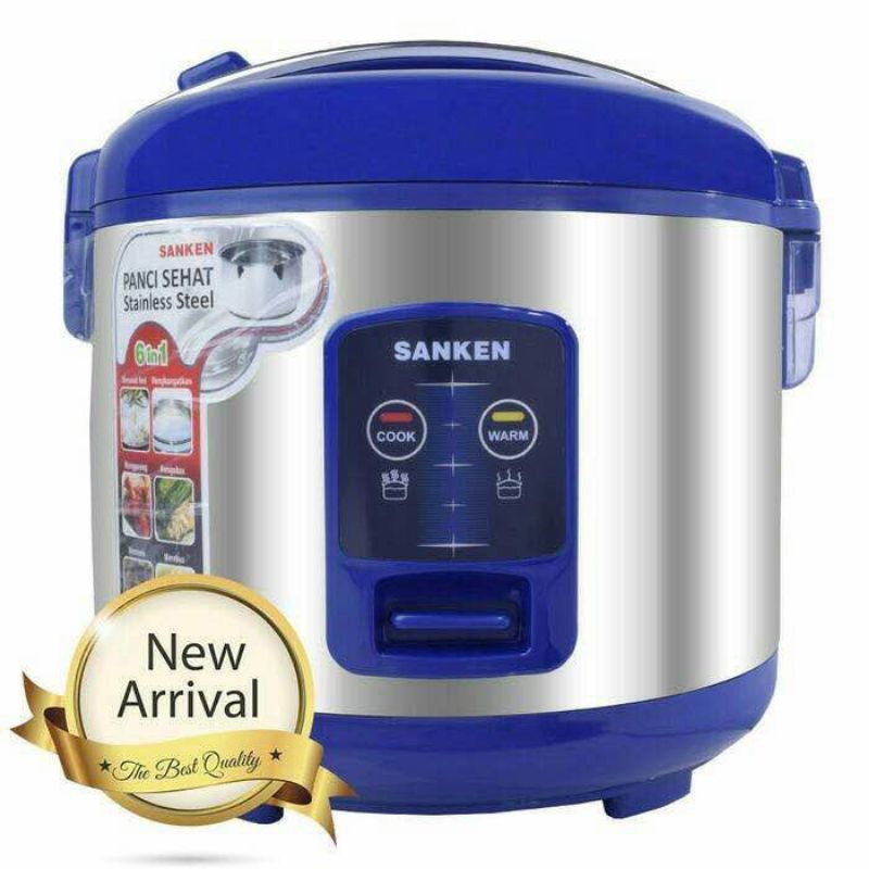 Jual SANKEN Rice Cooker Stainless Steel 1.8 Liter Biru SJ2000 M